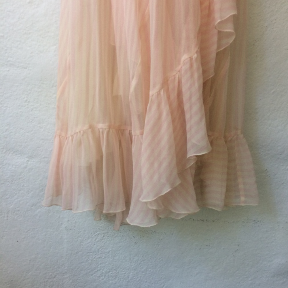 MaxAzria Collection Silk Pink Striped Wrap Dress - Picture 3 of 6